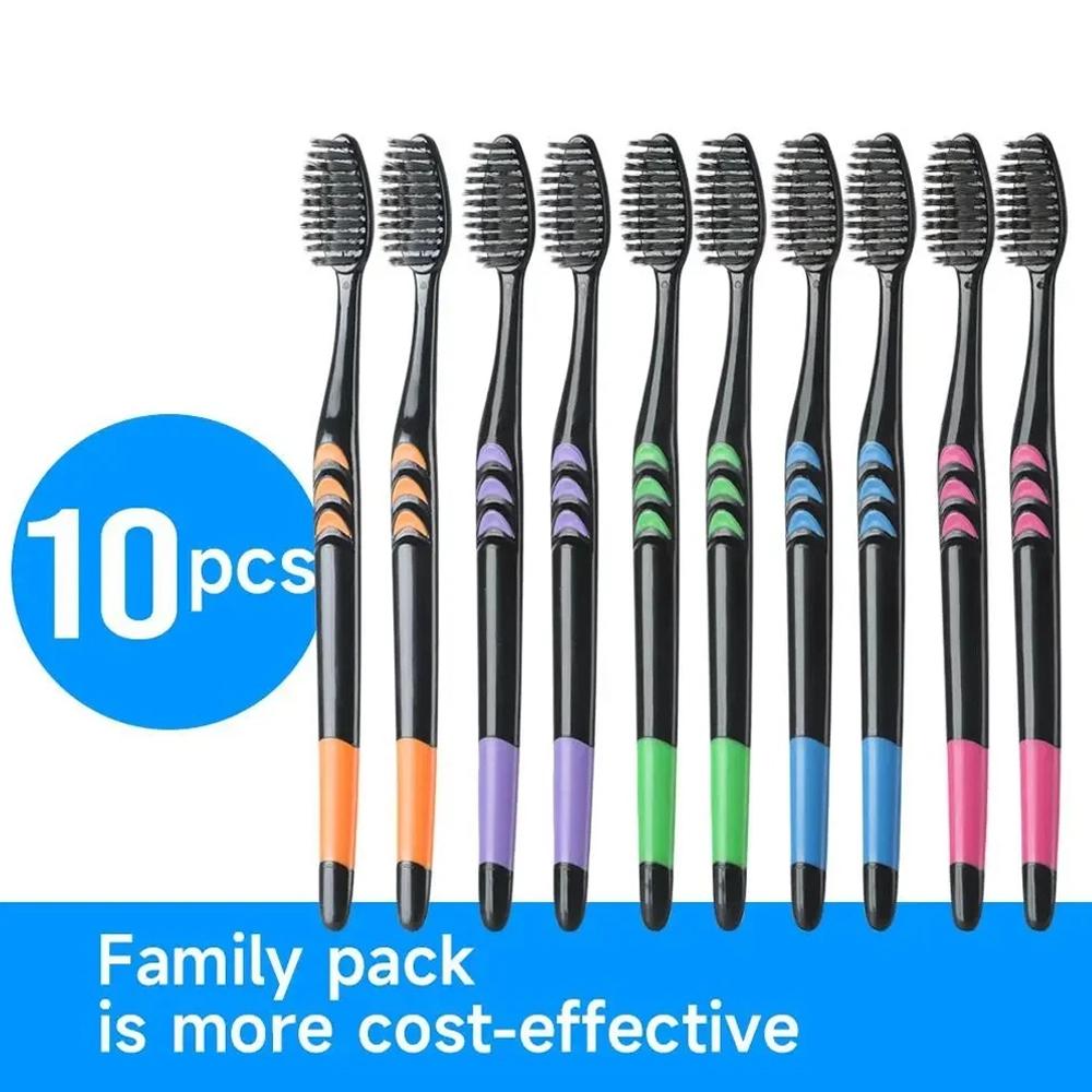 Bamboo Toothbrush - Paquete familiar de 10 unidades: cepillos