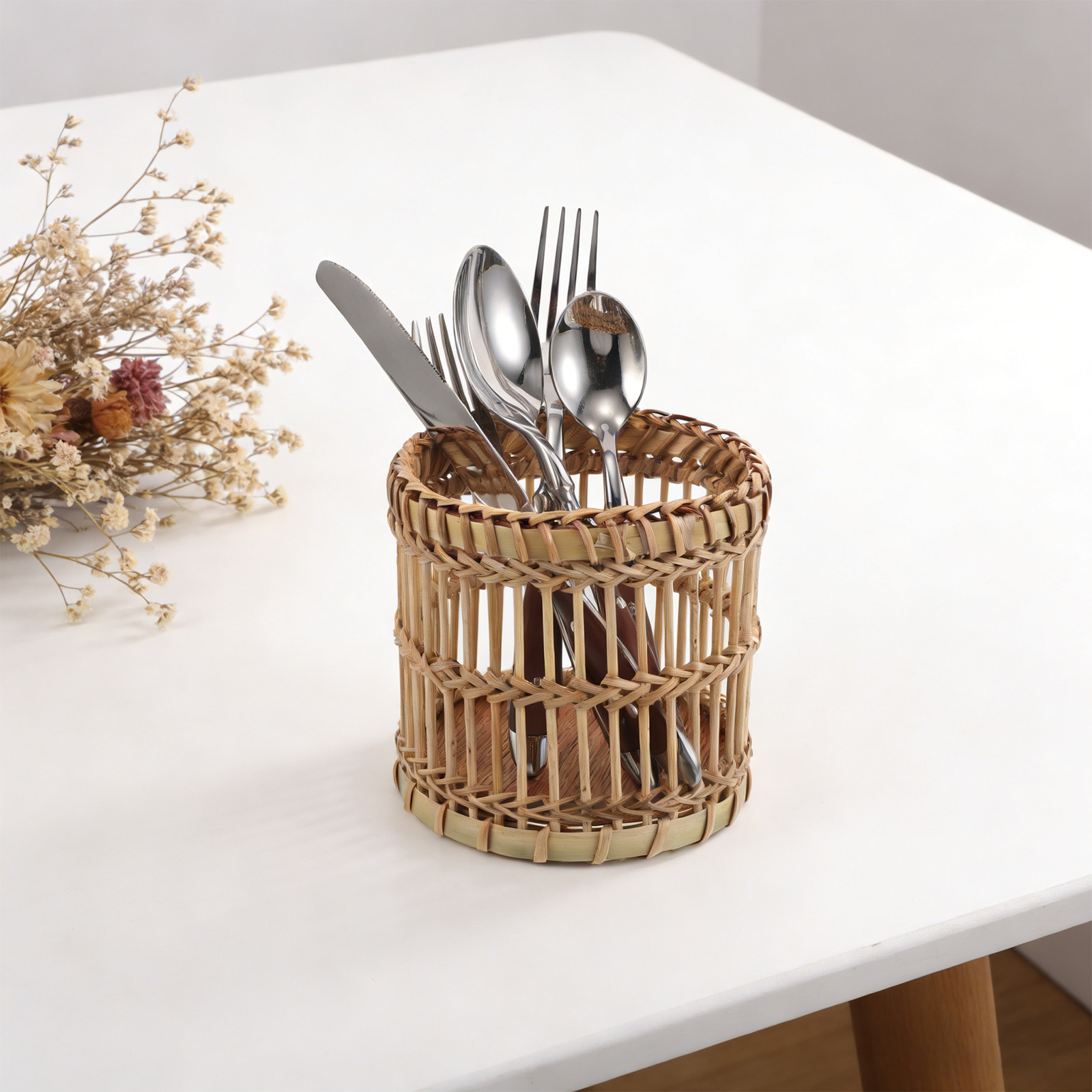 Bamboo Cutlery - Organizador de utensilios de bambú para