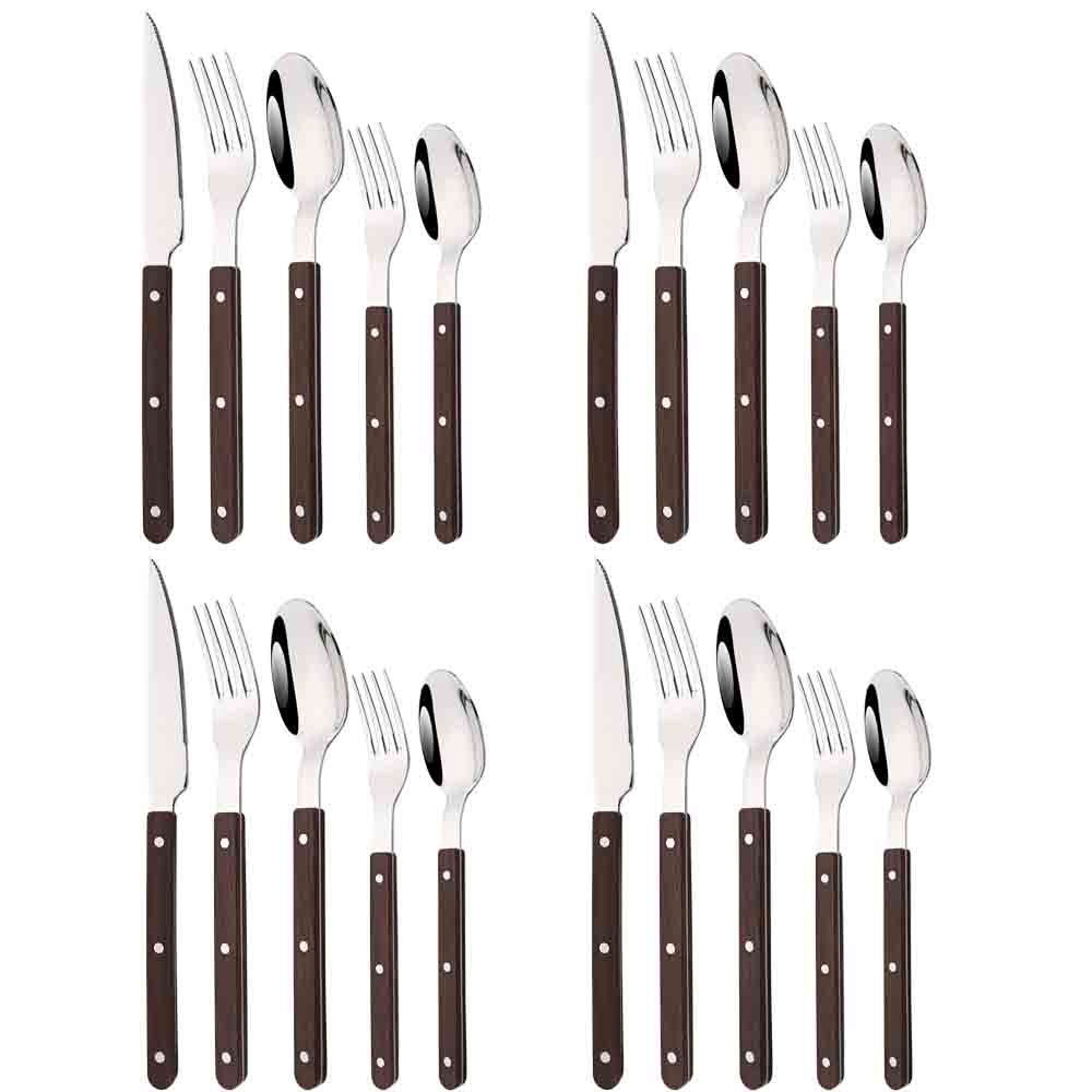 Bamboo Cutlery - Juego de vajilla de plata de