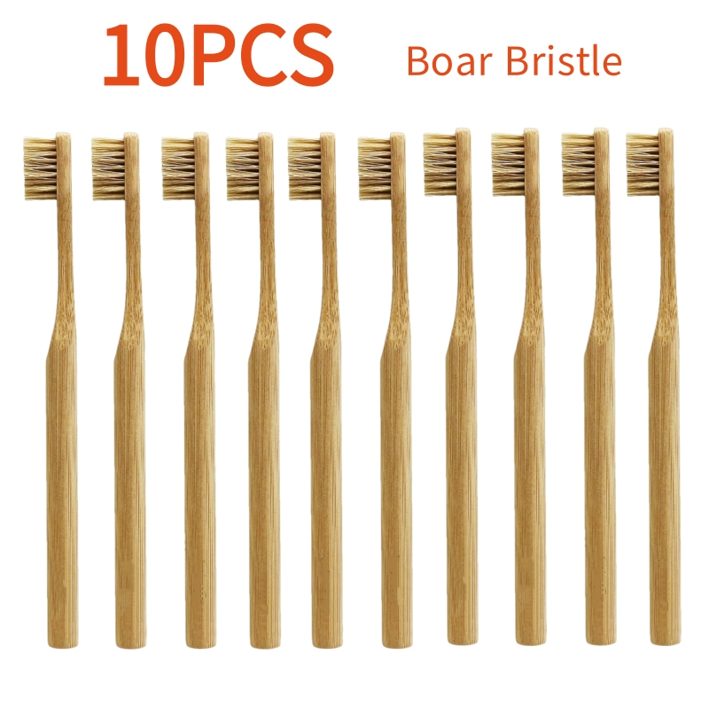 Bamboo Toothbrush - 10 unidades de cepillos de dientes