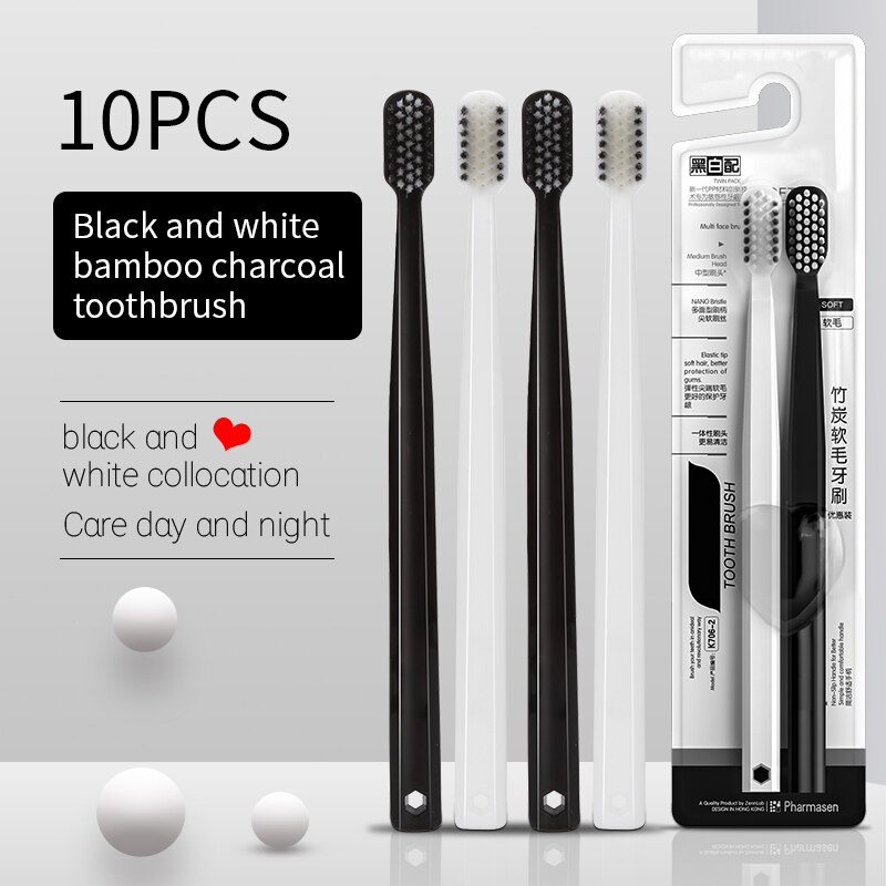 10 cepillos de dientes de cerd - Bamboo Toothbrush reseña y precio
