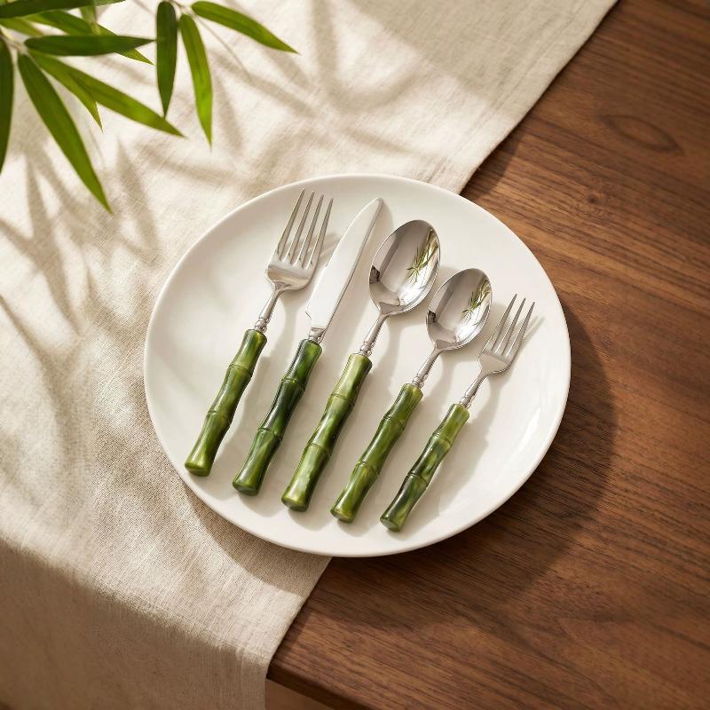 Cubertería de acrílico con man - Bamboo Cutlery reseña y precio